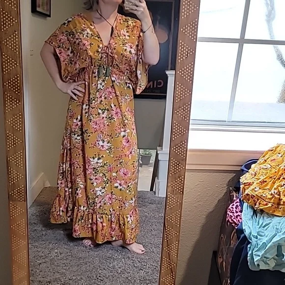 America & Beyond | Dresses | Stunning America Beyond Floral Maxi Dress Swim  Coverup Dress | Poshmark